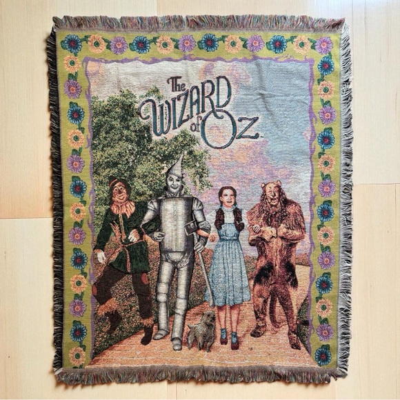 👠✨VINTAGE Wizard of Oz Woven Throw Blanket by Mohawk Home – 2002 USA – 60” x 49” - Picture 1 of 10